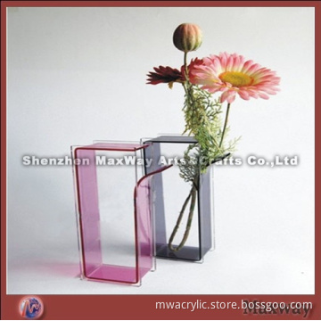 Black and pink rectangle ingenious acrylic/pMMA vase/flower vase/holder/stand